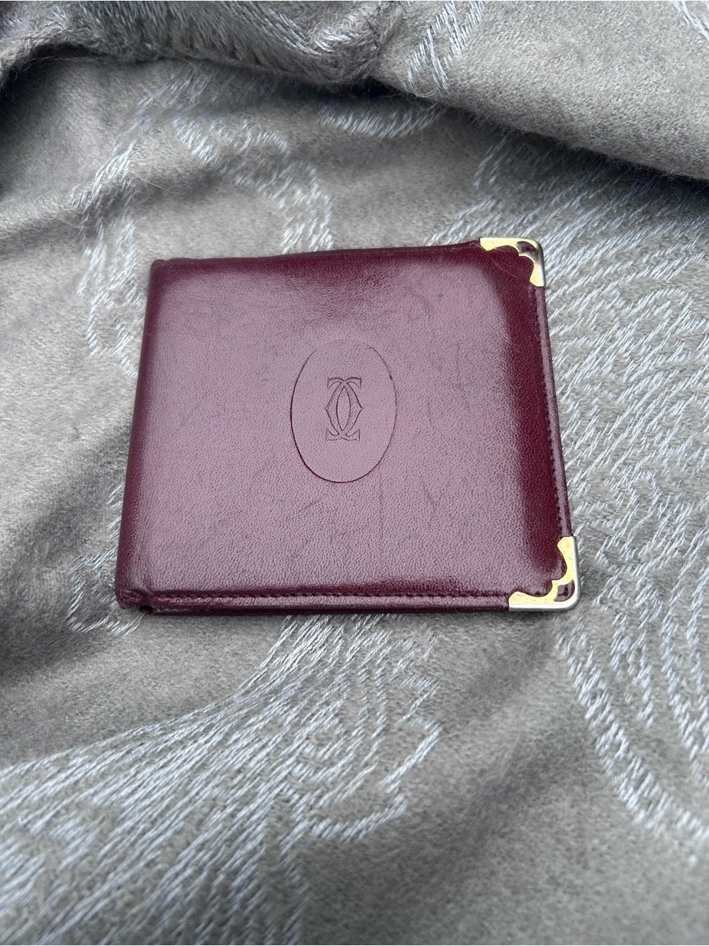 Authentic Vintage Must de Cartier Burgundy Leather Wallet